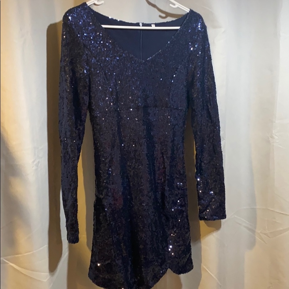 Blue Sparkly Sequined Dress- Size Medium